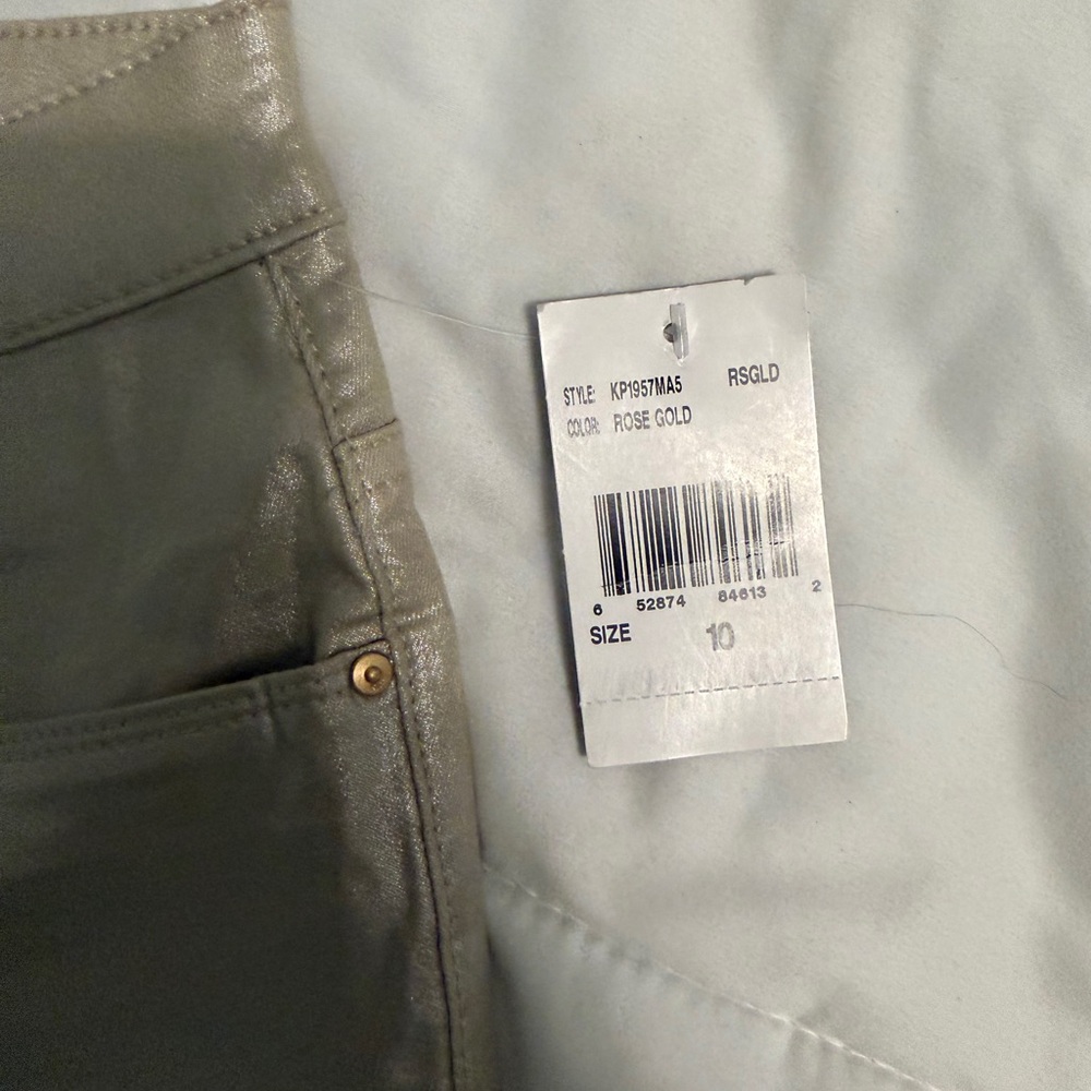 Kut from the Kloth NWT Charlize Rose Gold Fab Ab Cigarette Jeans sz 10 MSRP $99 - Picture 3 of 10